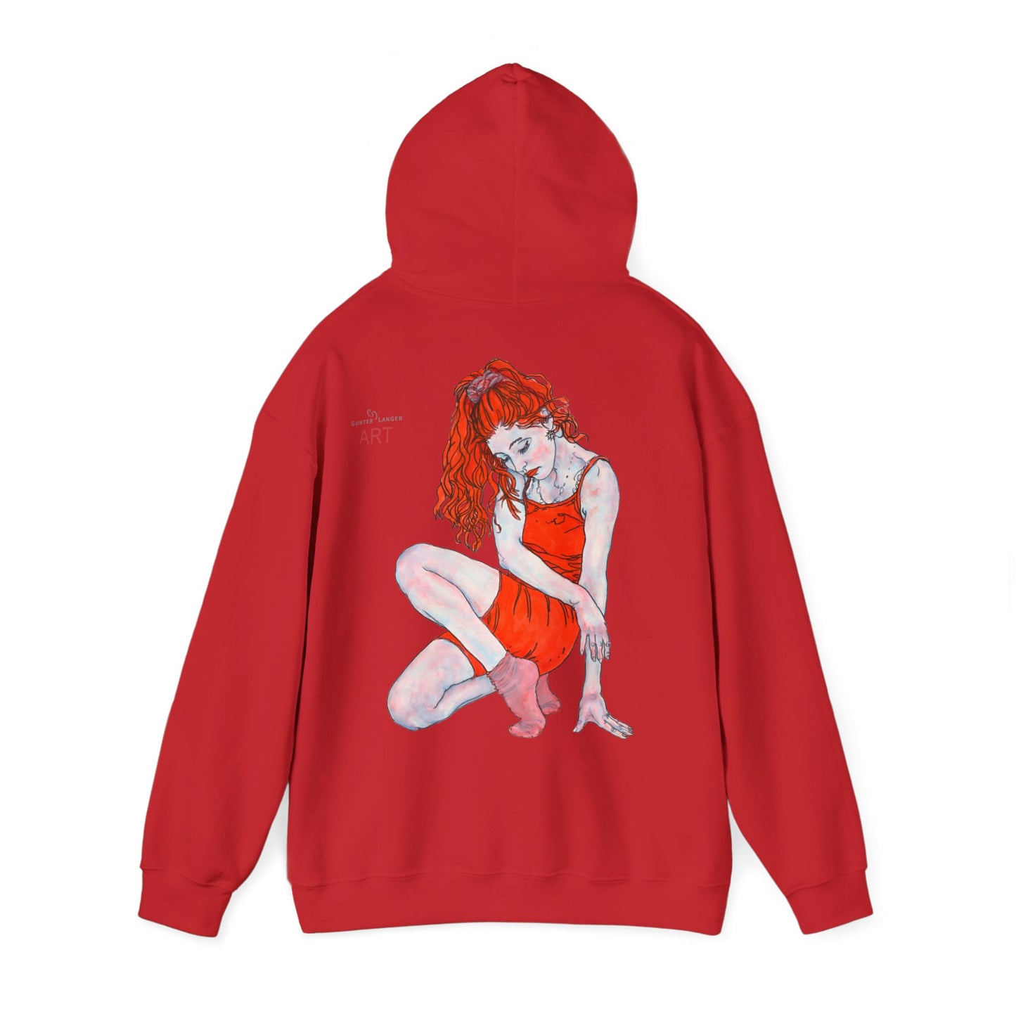 Unisex Heavy Blend™ Hooded Sweatshirt - Motiv: Front Julia (klein 16,5 cm) & Rückseite Julia, H 43 cm
