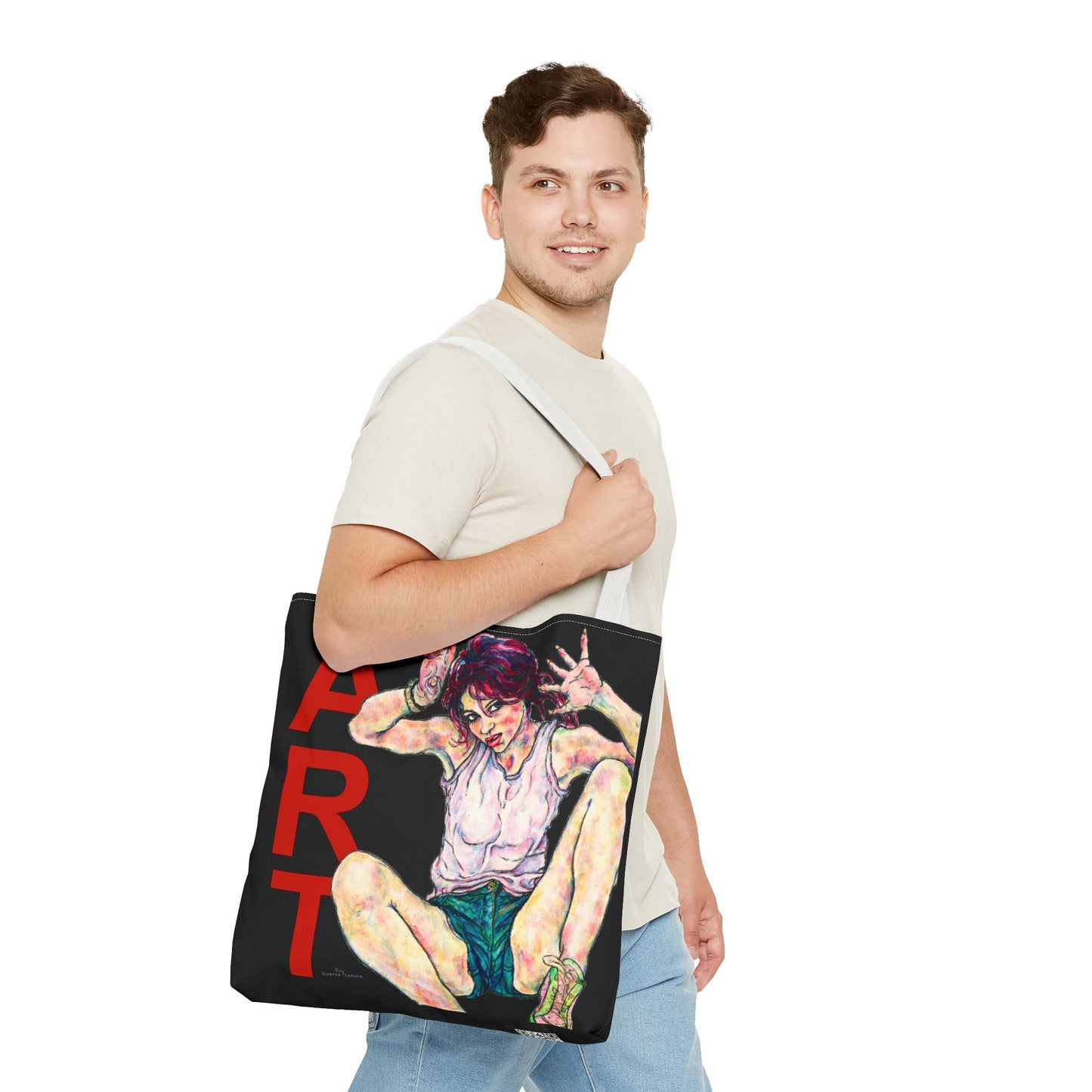 Tote Bag (AOP) - Motiv: Siegesgöttin, Schwarz