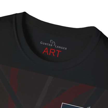 Unisex Softstyle T-Shirt - Motiv: Front Miau H 10 cm, Mikado & Rückseite Schrift Miau, N-Label