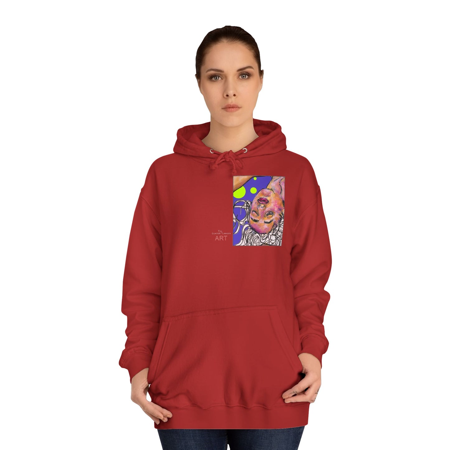 Unisex College Hoodie - Motiv: Front Hanna & Rückseite Hanna (violett)