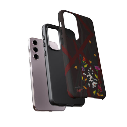 Tough Cases - Google Pixel - Samsung Galaxy - Motiv: Katze schwebt und Ranken, H 7,73 cm, Mikado3