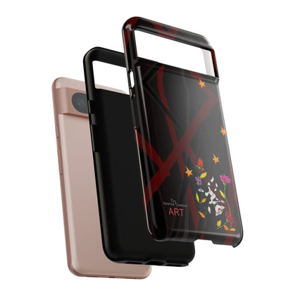 Tough Cases - Google Pixel - Samsung Galaxy - Motiv: Katze schwebt und Ranken, H 5,26 cm, Mikado3