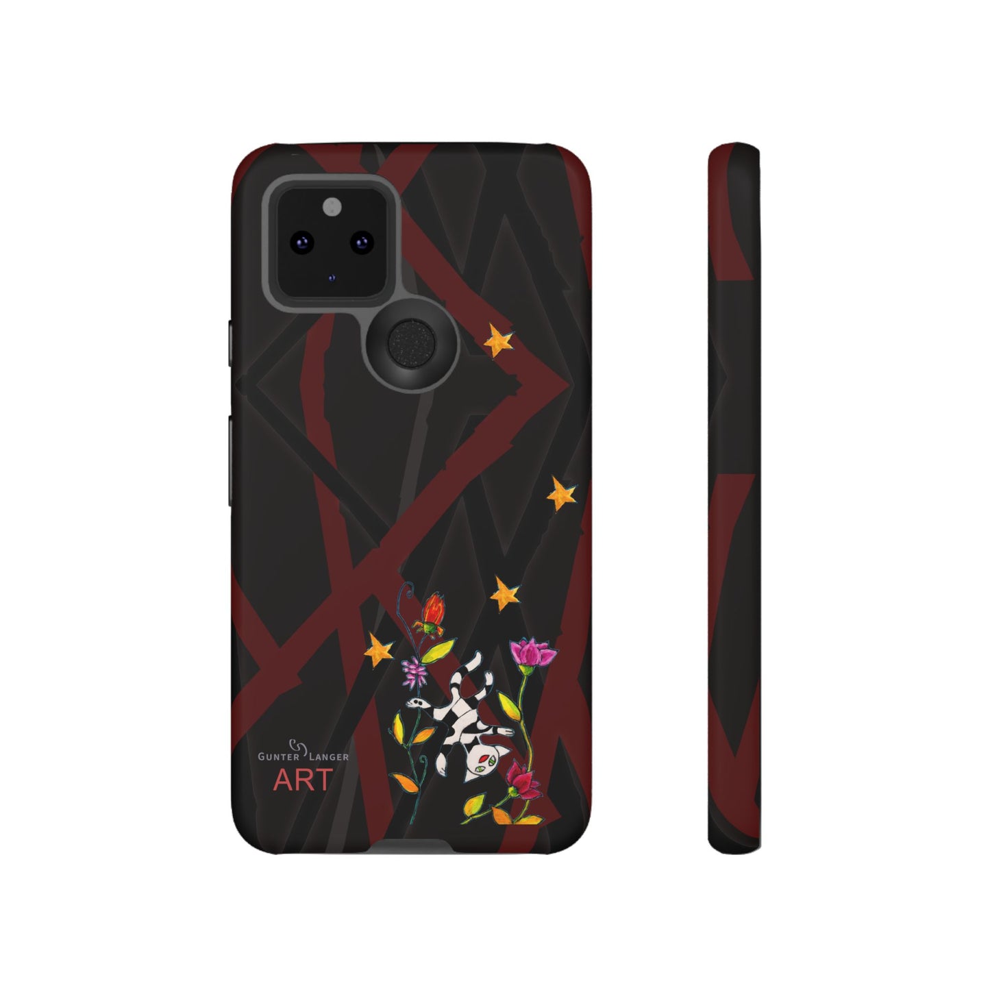 Tough Cases - Google Pixel - Samsung Galaxy - Motiv: Katze schwebt und Ranken, H 5,26 cm, Mikado3