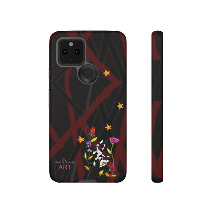 Tough Cases - Google Pixel - Samsung Galaxy - Motiv: Katze schwebt und Ranken, H 5,26 cm, Mikado3