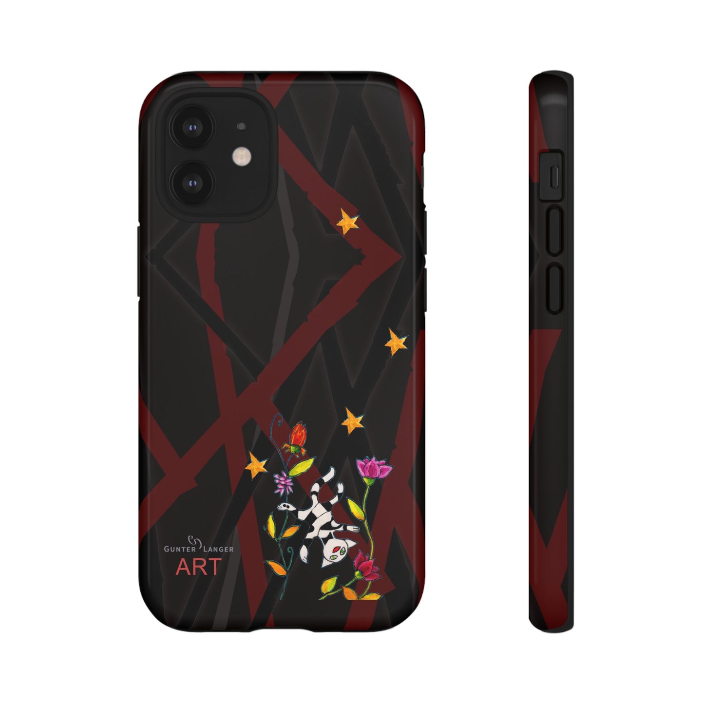Tough Cases - Motiv: Katze schwebt und Ranken, H 5,26 cm, Mikado3