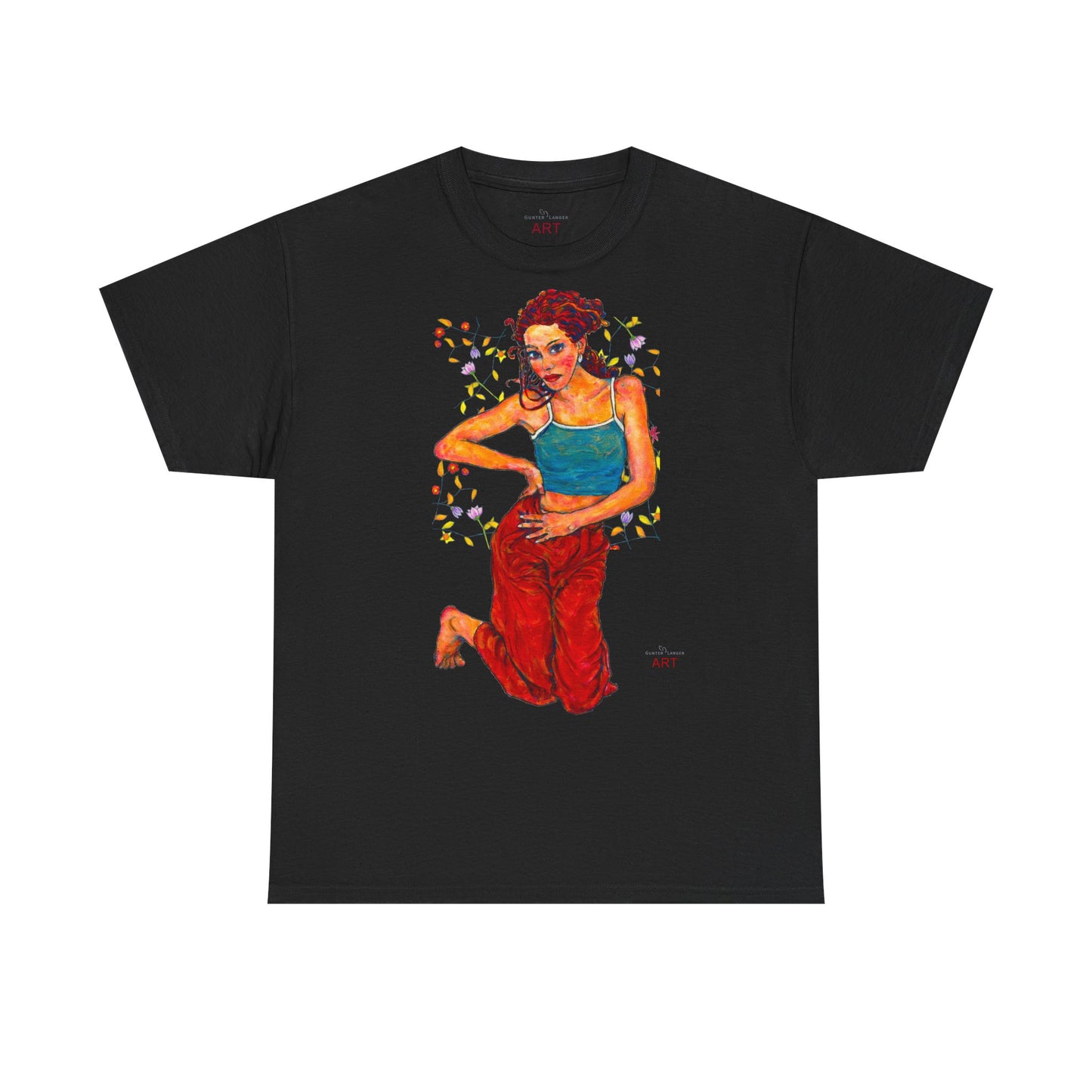 Unisex Heavy Cotton Tee - Motiv: Motiv Lea, Ranken, 49cm, Neck Label