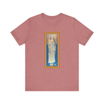 Unisex Jersey Short Sleeve Tee - Motiv: Front Marie, H 35,5 cm Goldrahmen