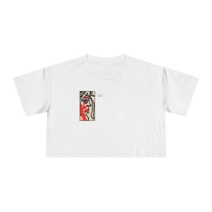 Women's Crop Tee  - Motiv: Front Ria (Ausschnitt H 13,5 cm), & Rückseite Ria, H 24,8 cm