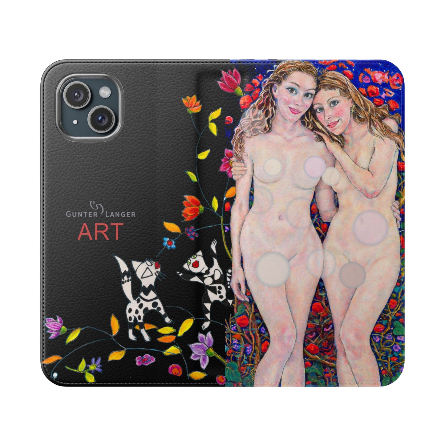 Flip Cases - Motiv: Waldnymphen, Schwarz, Seifenblasen