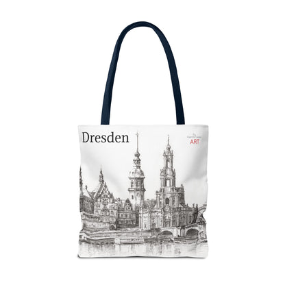 Tote Bag (AOP) - Motiv: Dresden -  Terrassenufer Hofkirche Schloß A01, Bleistift