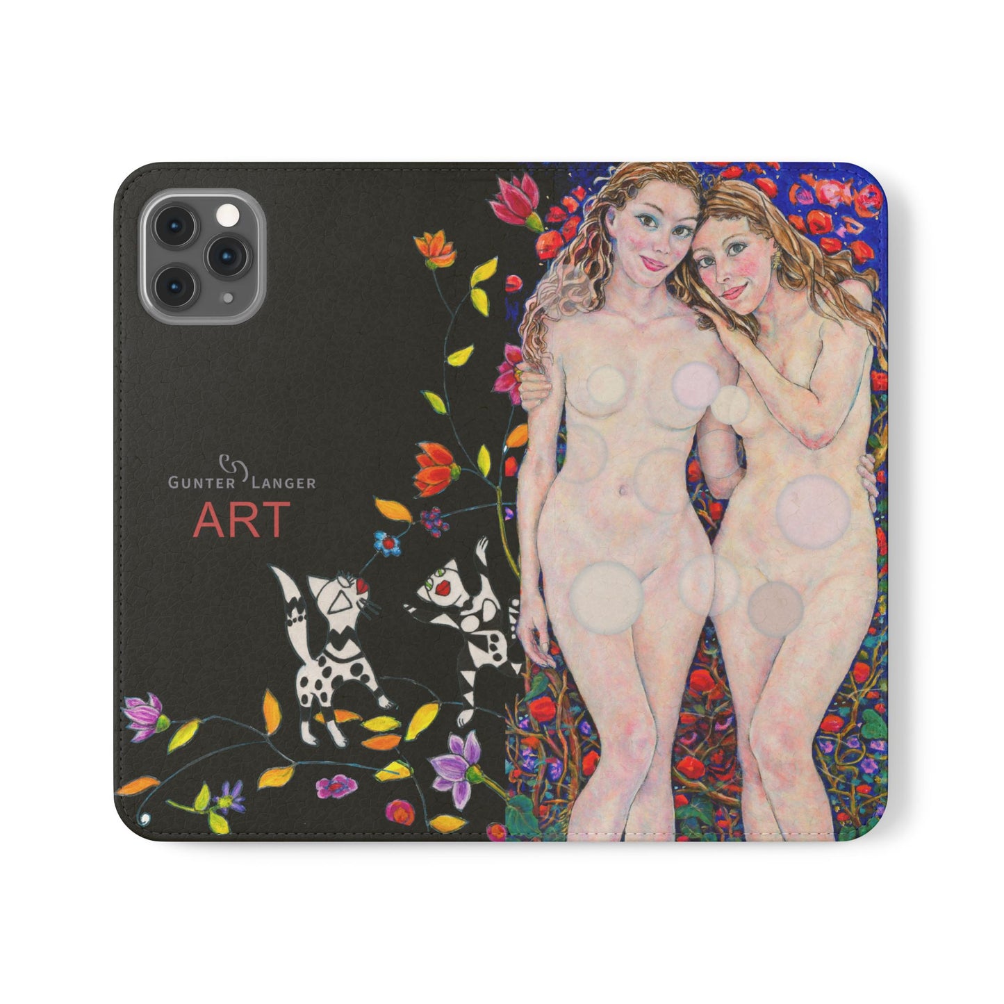 Flip Cases - Motiv: Waldnymphen, Schwarz, Seifenblasen