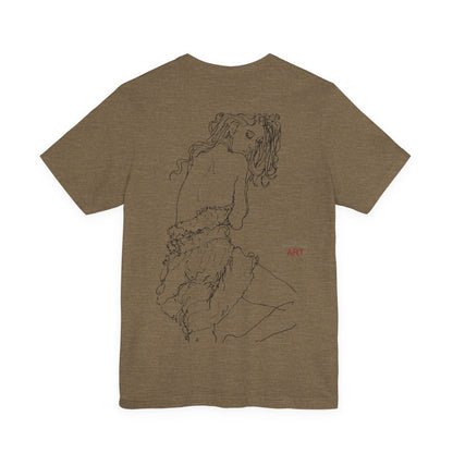 Unisex Jersey Short Sleeve Tee - Motiv: Front Logo & Rückseite Giselle H 48,42 cm, N-Label