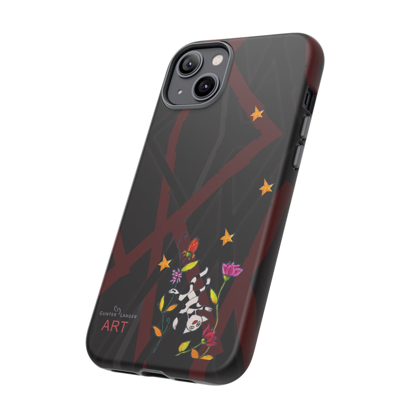 Tough Cases - Motiv: Katze schwebt und Ranken, H 5,26 cm, Mikado3