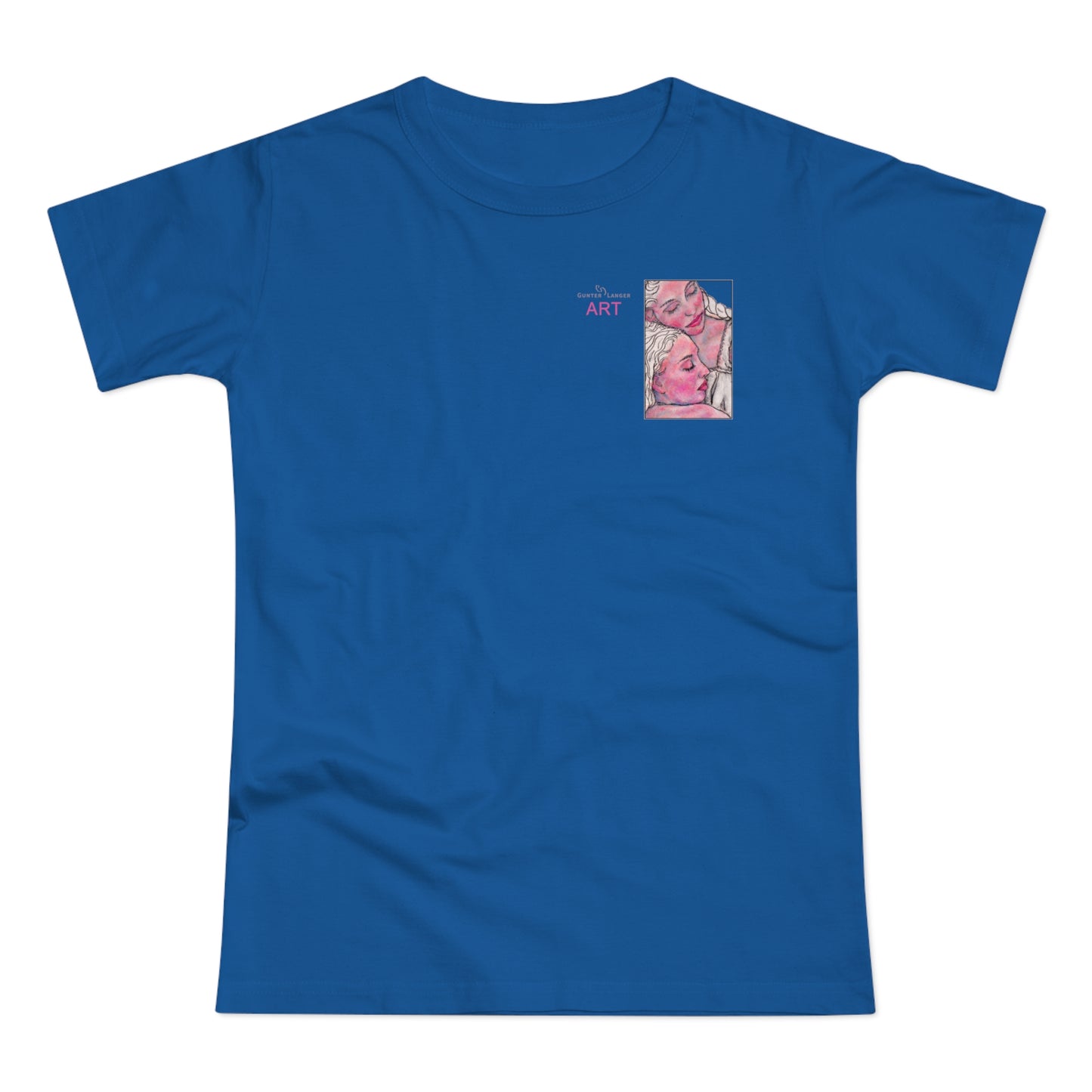 Single Jersey Women's T-shirt - dunkel - Motiv: Zuflucht, Ausschnitt, H 10 cm