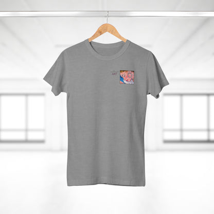 Single Jersey Women's T-shirt - hell - Motiv: Alva, Ausschnitt, H 6,5 cm
