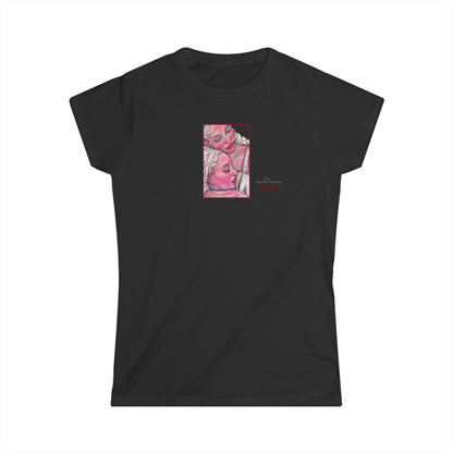 Women's Softstyle Tee - Motiv: Front, Zuflucht, H 14 cm (klein) & Rückseite Zuflucht, H 34,5 cm (groß)