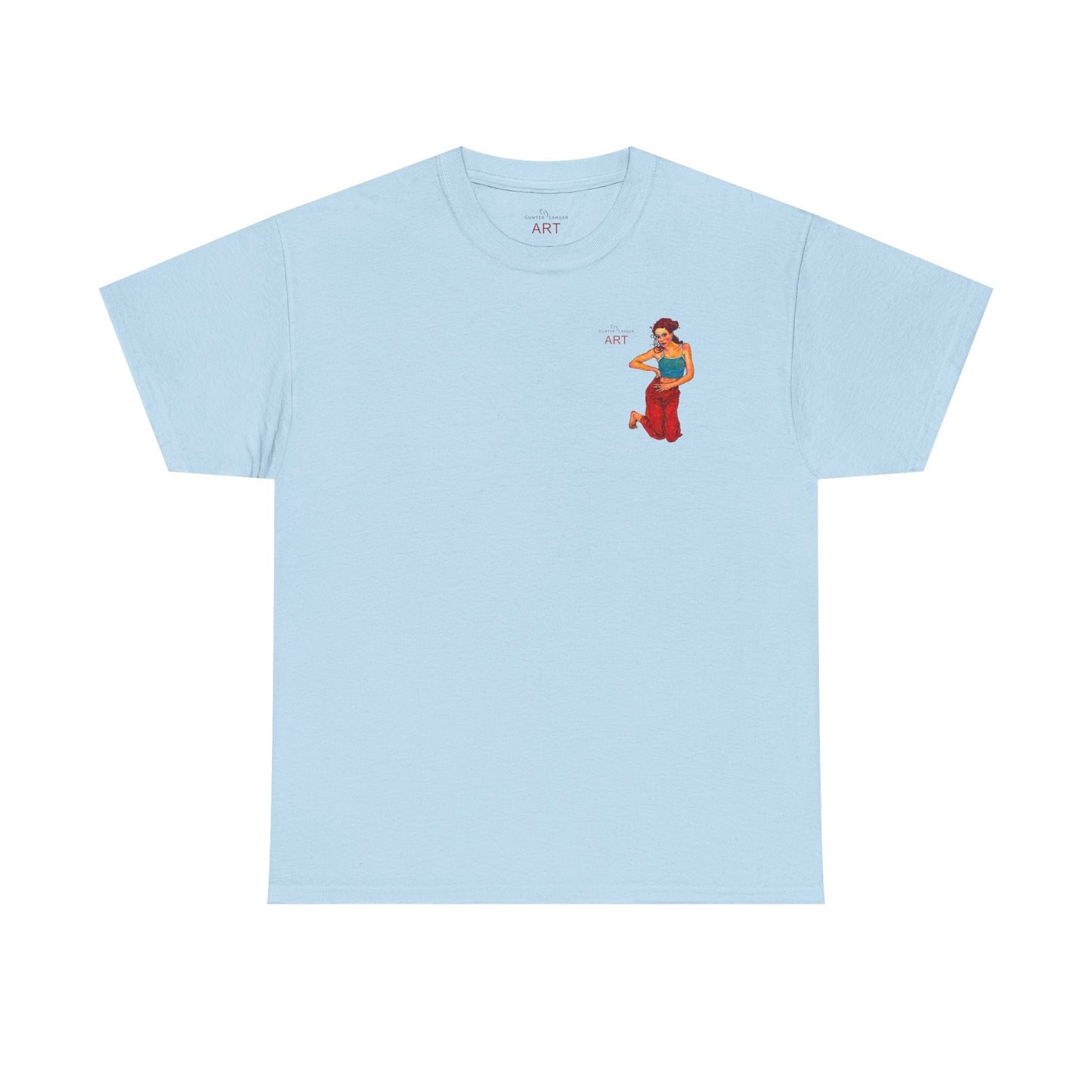 Unisex Heavy Cotton Tee - Motiv: Front, Lea, Ranken, H 13cm & Rückseite, Lea, Ranken, H 40,45 cm, Neck Label