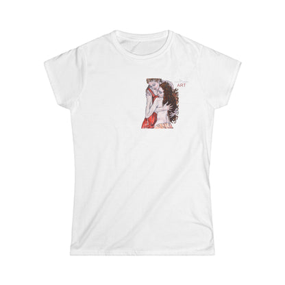 Women's Softstyle Tee - Motiv: Front Bei dir (klein), H 15,5 cm & Rückseite  Bei dir (groß), H 34,5 cm