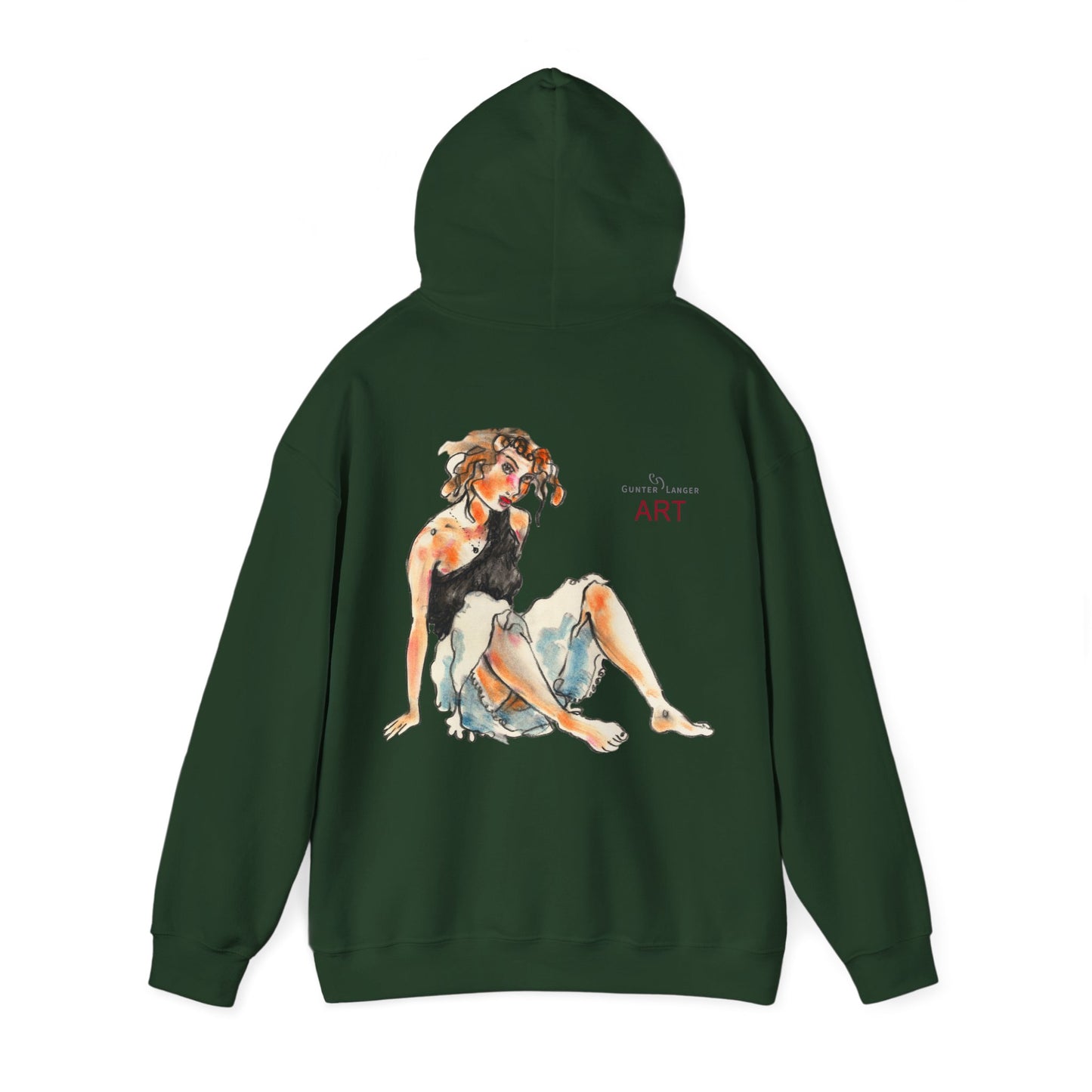 Unisex Heavy Blend™ Hooded Sweatshirt - Motiv Frontseite "Rosa", H 28 cm & Rückseite "Rosa", H 34 cm