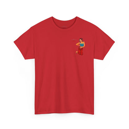 Unisex Heavy Cotton Tee - Motiv: Front, Lea, Ranken, H 13cm & Rückseite, Lea, Ranken, H 40,45 cm, Neck Label