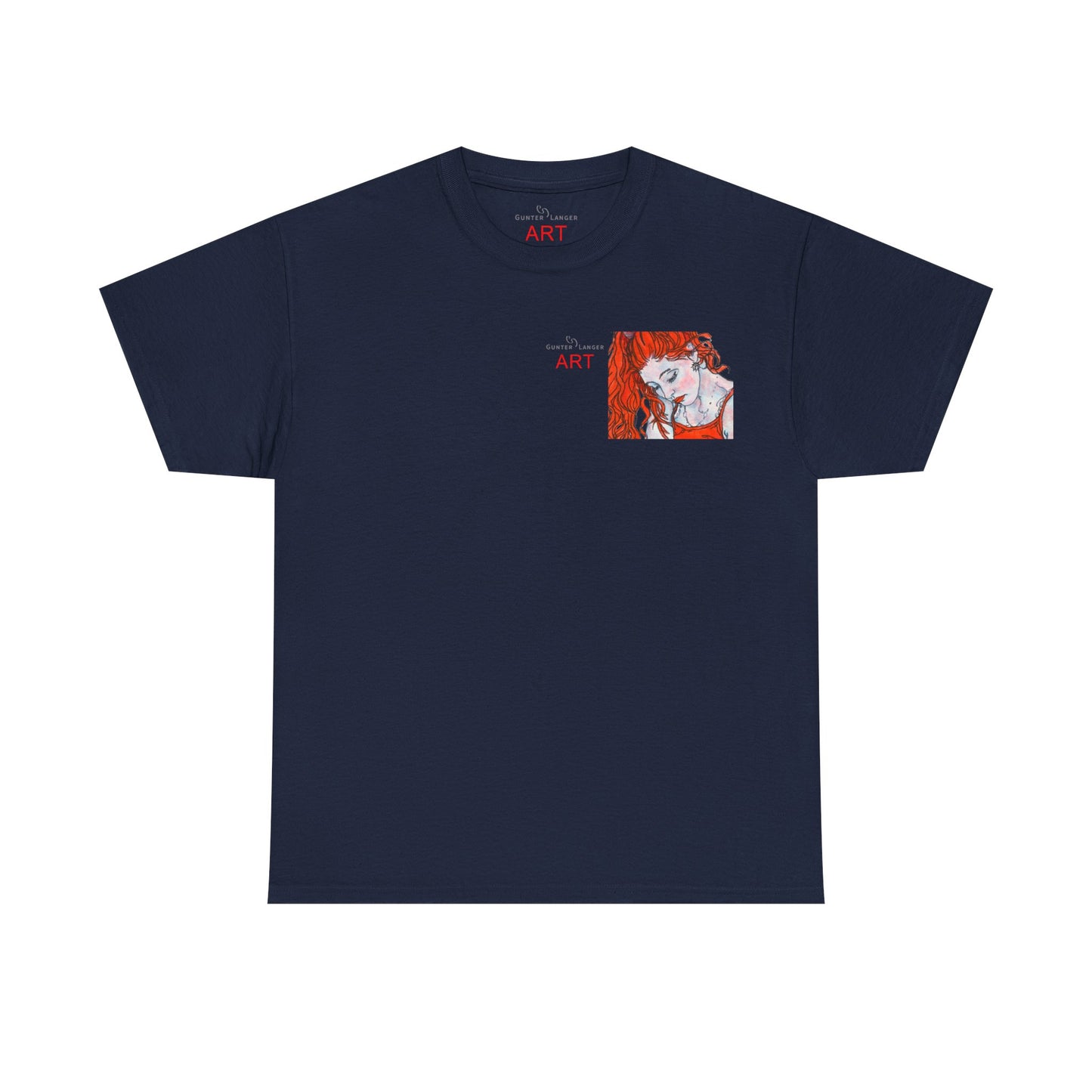 Unisex Heavy Cotton Tee - Motiv:  Front Julia, Ausschnitt & Rückseite Julia, H 49 cm, Aura, N-Label
