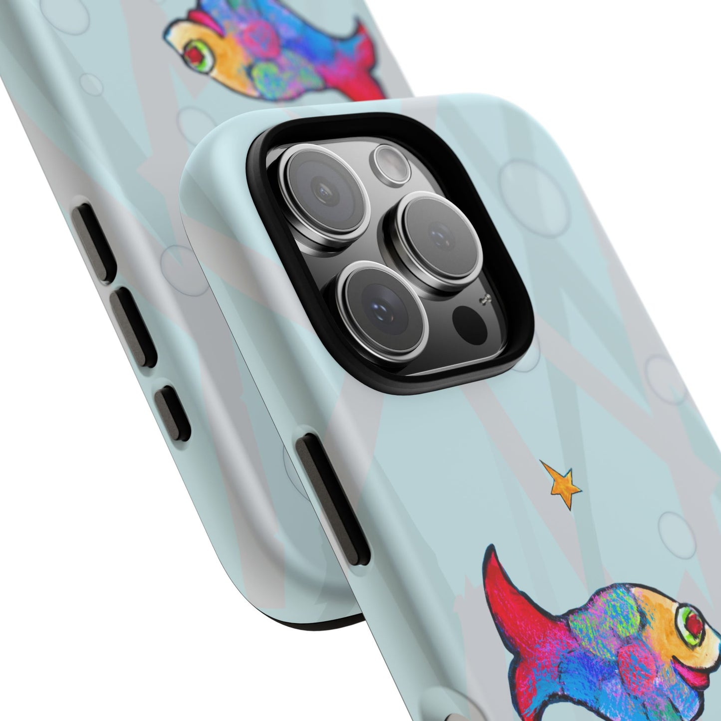 Tough Cases - iPhone - Motiv: "Fische", Mikado blau