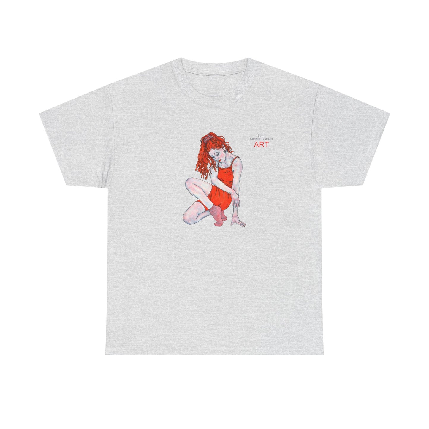 Unisex Heavy Cotton Tee - Motiv:  Front Julia, H25 cm & Rückseite Julia, H 49 cm