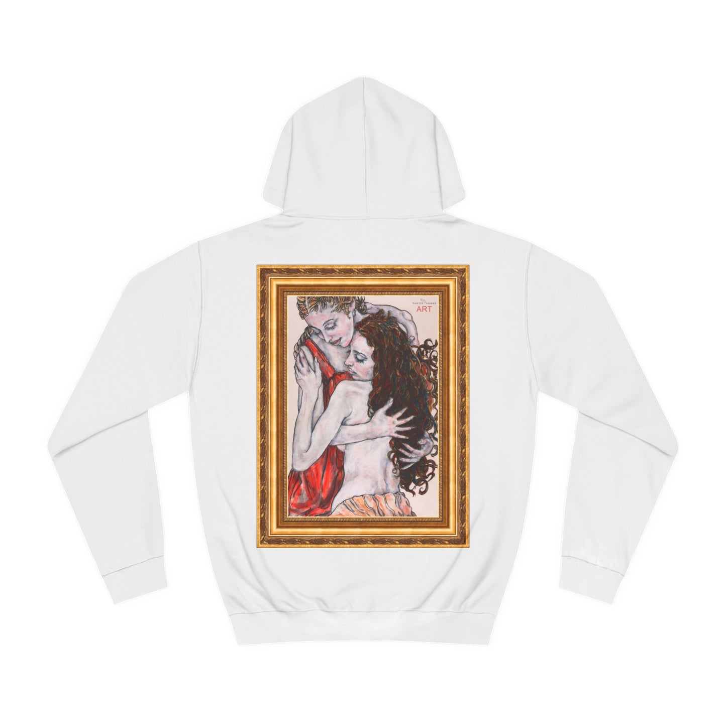 Unisex College Hoodie - Motiv: Front Bei dir & Rückseite Bei dir (gerahmt)
