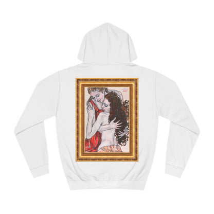 Unisex College Hoodie - Motiv: Front Bei dir & Rückseite Bei dir (gerahmt)