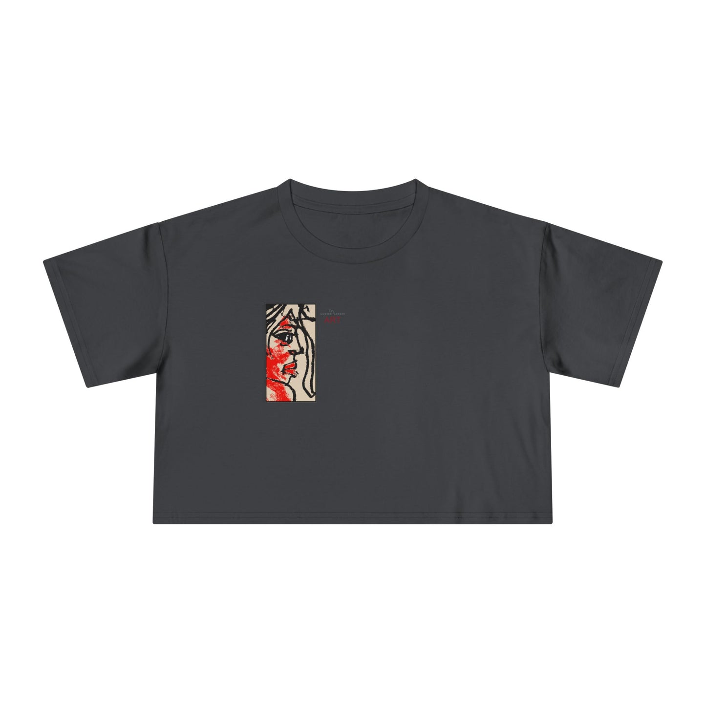 Women's Crop Tee  - Motiv: Front Ria (Ausschnitt H 13,5 cm), & Rückseite Ria, H 24,8 cm