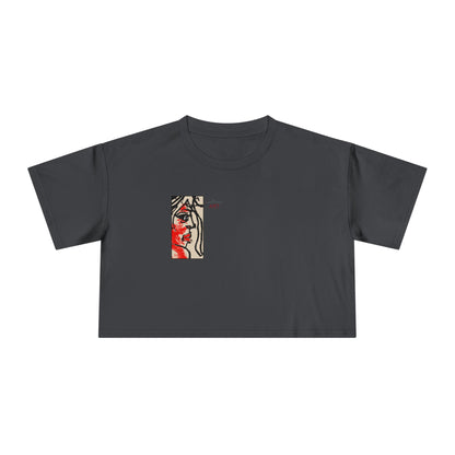 Women's Crop Tee  - Motiv: Front Ria (Ausschnitt H 13,5 cm), & Rückseite Ria, H 24,8 cm