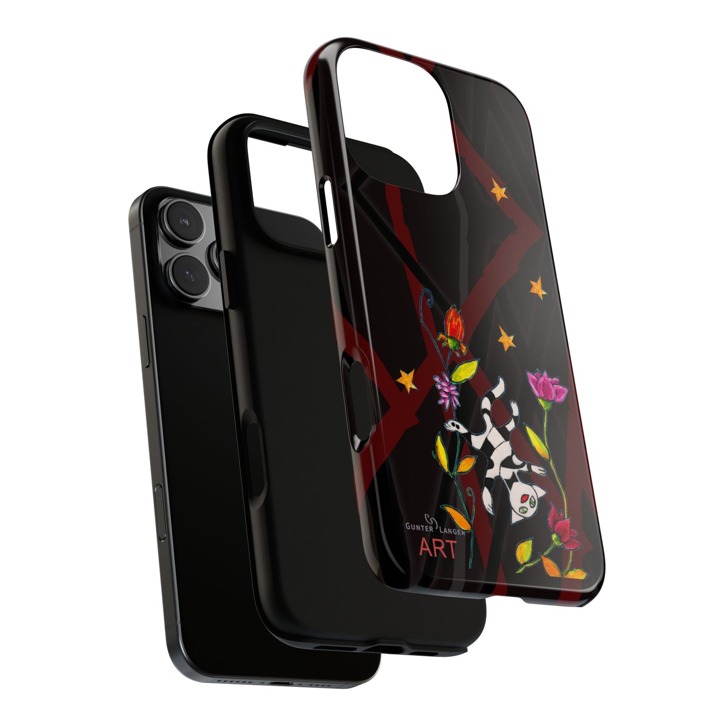 Tough Cases - iPhone - Motiv: Katze schwebt und Ranken, H 7,73 cm, Mikado3