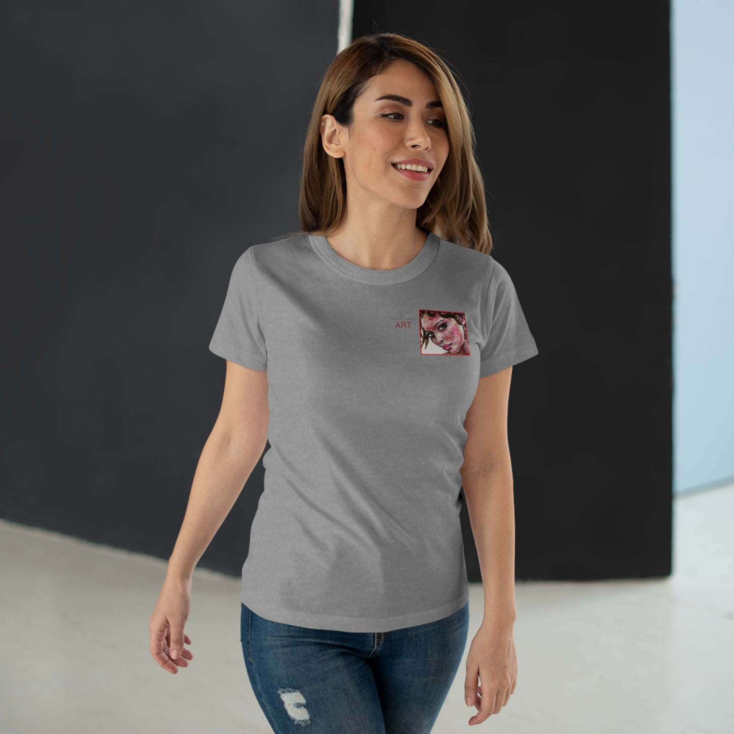 Single Jersey Women's T-shirt - Motiv: Annette, H 7,7 cm