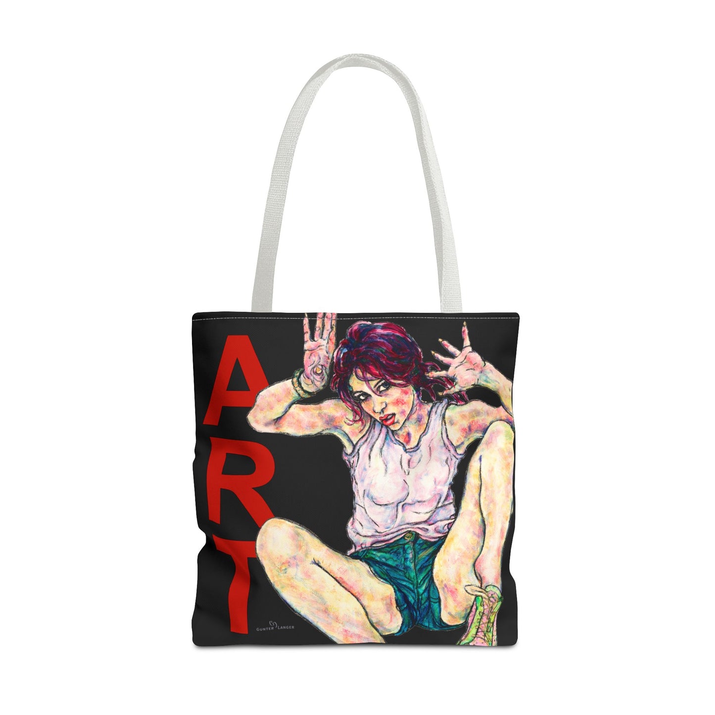 Tote Bag (AOP) - Motiv: Siegesgöttin, Schwarz