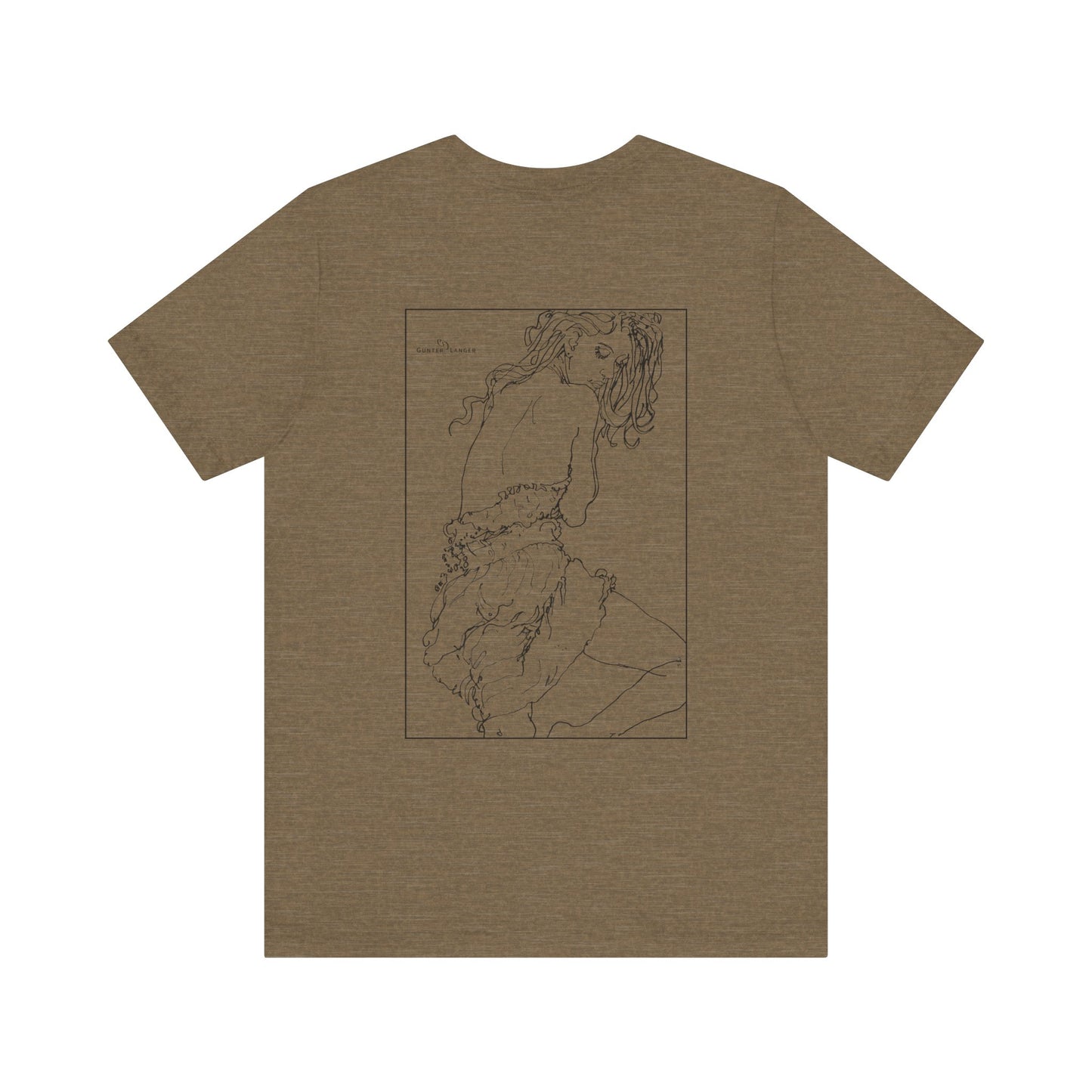 Unisex Jersey Short Sleeve Tee - Motiv: Rückseite Giselle, Kasten, H 40 cm