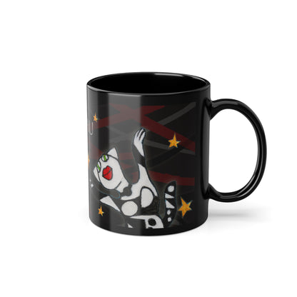 Black Coffee Cup, 11oz - Motiv: Miau 1S & Mikado Schwarz 3.2