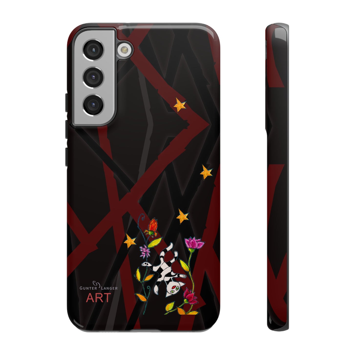 Tough Cases - Motiv: Katze schwebt und Ranken, H 5,26 cm, Mikado3