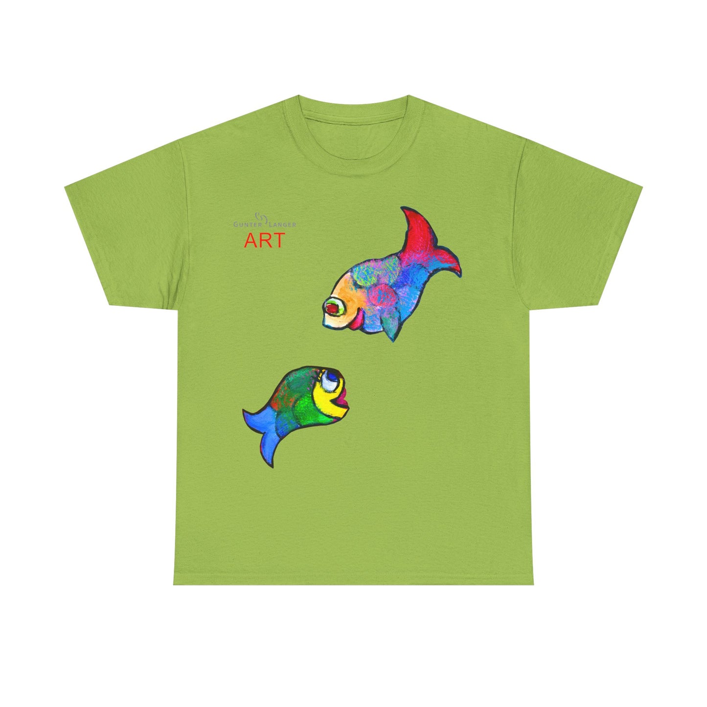 Unisex Heavy Cotton Tee - Motiv: Front Zwei Fische zueinander