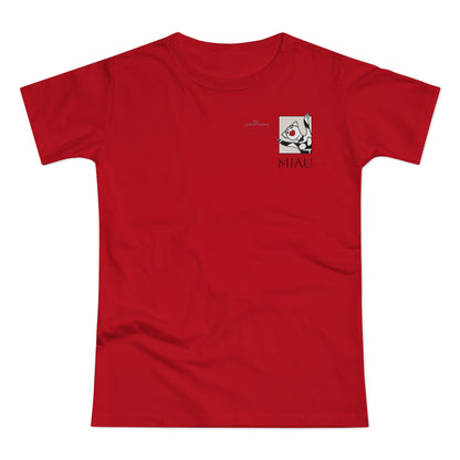Single Jersey Women's T-shirt - hell - Motiv: Miau, H 7 cm