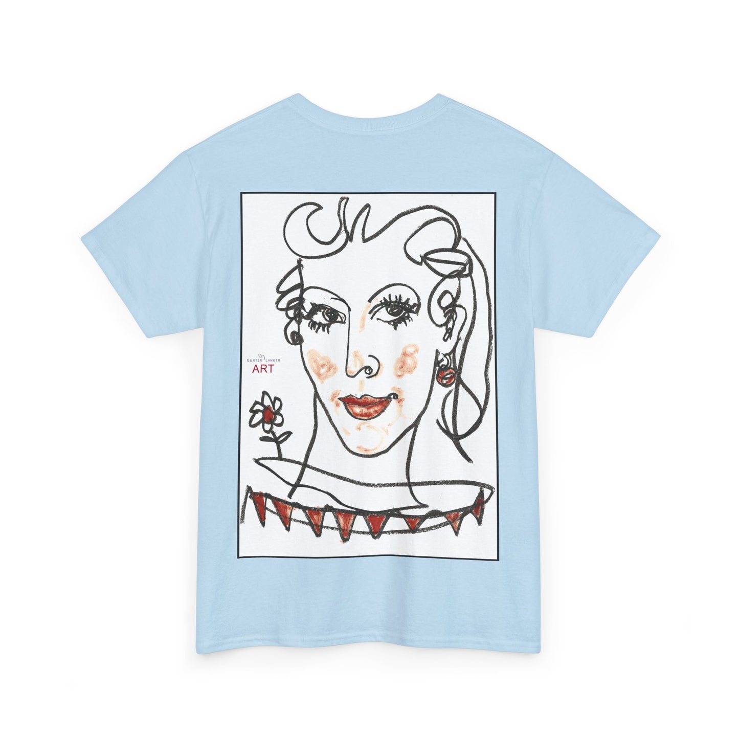 Unisex Heavy Cotton Tee - Motiv:  Front Lina H 11 cm & Rückseite Lina, H 49 cm, Neck Label