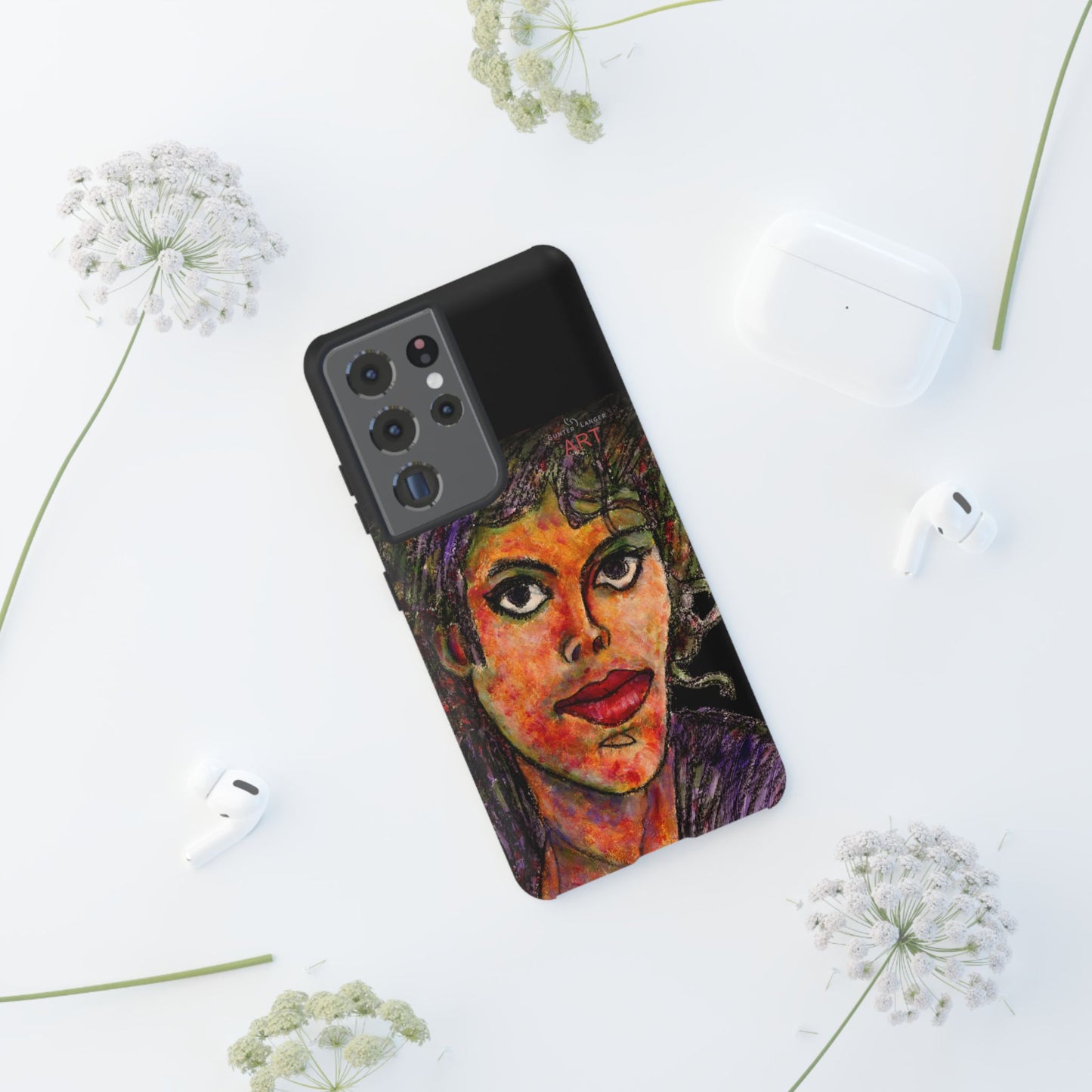 Tough Cases - Google Pixel - Samsung Galaxy - Motiv: MJ, Schwarz