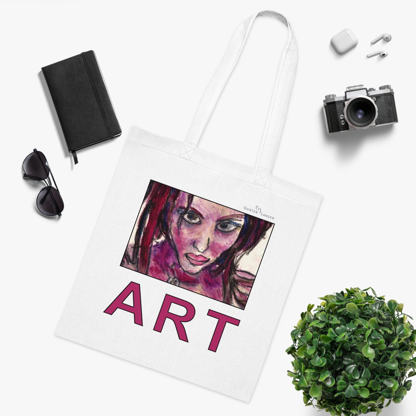 Cotton Tote - Motiv: Lola ART, einseitig bedruckt, H 17,5 cm