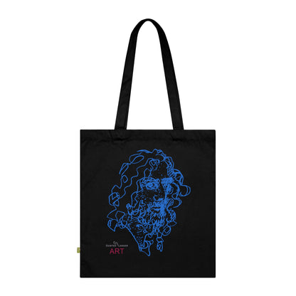 Organic Cotton Tote Bag - Motiv: Montenegro (blau), einseitig bedruckt, H 30 cm