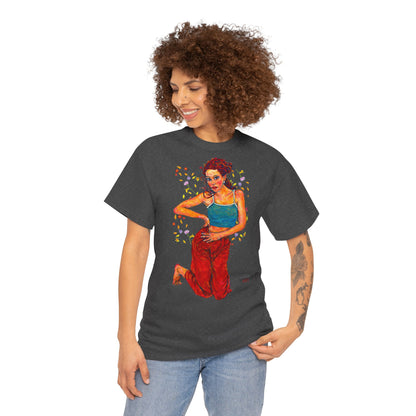 Unisex Heavy Cotton Tee - Motiv: Motiv Lea, Ranken, 49cm, Neck Label