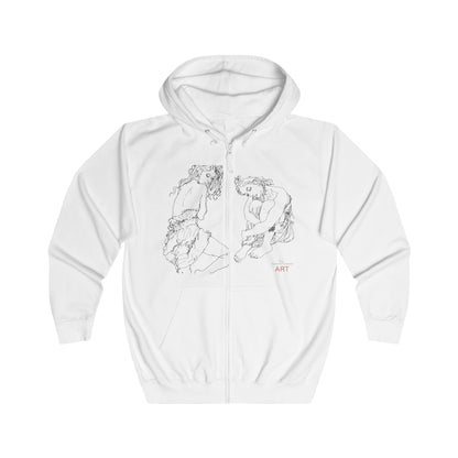 Unisex Full Zip Hoodie - Motive: Front Giselle, Maja & Rückseite Lina