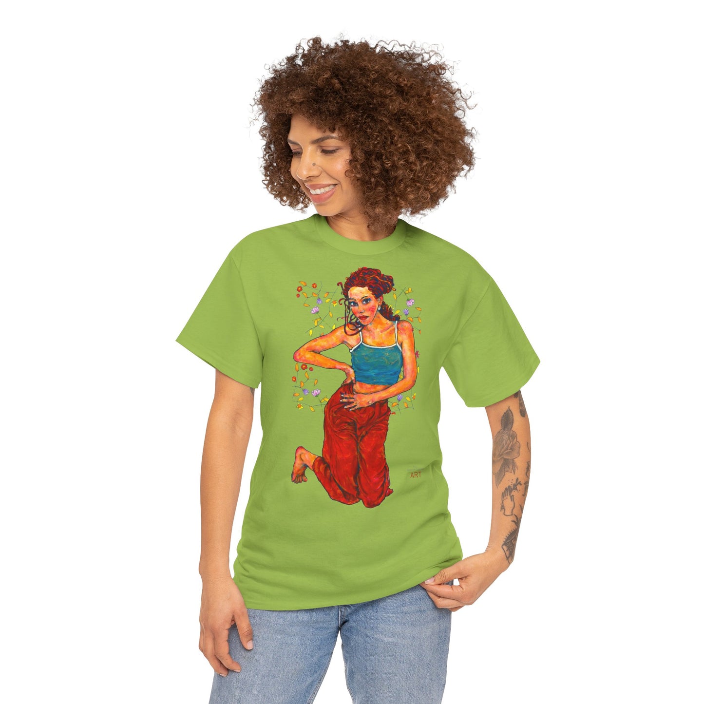 Unisex Heavy Cotton Tee - Motiv: Motiv Lea, Ranken, 49cm, Neck Label