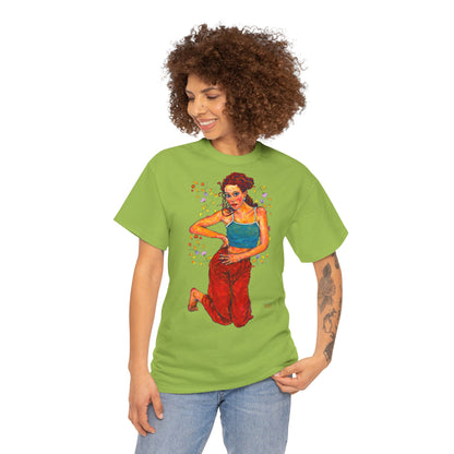 Unisex Heavy Cotton Tee - Motiv: Motiv Lea, Ranken, 49cm, Neck Label