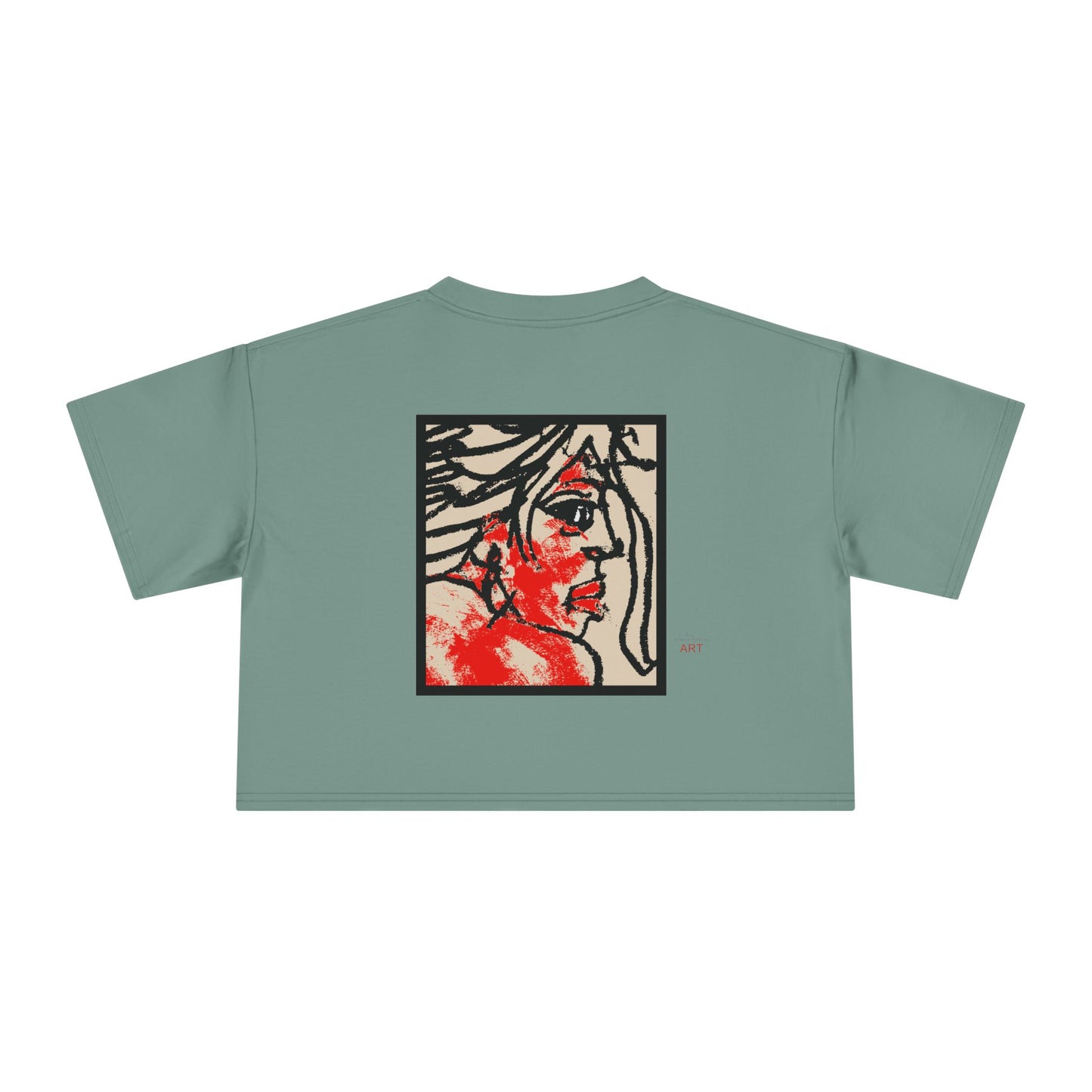 Women's Crop Tee  - Motiv: Front Ria (Ausschnitt H 13,5 cm), & Rückseite Ria, H 24,8 cm