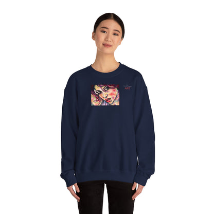 Unisex Heavy Blend™ Crewneck Sweatshirt - Motiv: Front Siegesgöttin, H12 cm (klein) & Rückseite Siegesgöttin, H43 cm