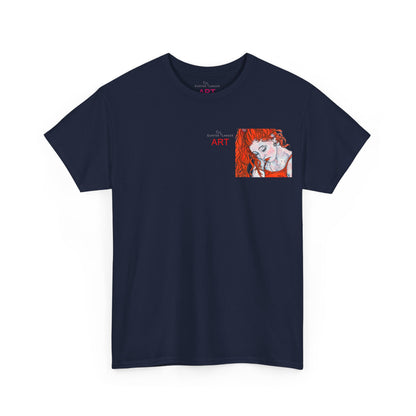 Unisex Heavy Cotton Tee - Motiv:  Front Julia, Ausschnitt & Rückseite Julia, H 49 cm N-Label